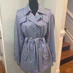 Denim trench coat
